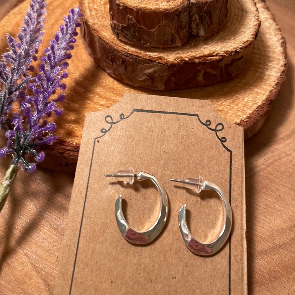 Small silver hoop earrings